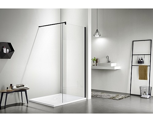 Душевая перегородка Aquatek 90 AQ WIW 09020BL профиль Черный стекло прозрачное