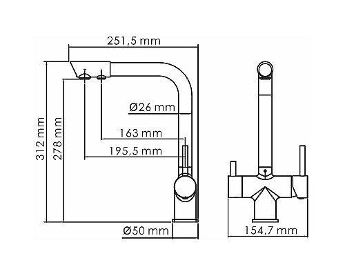 Смеситель для кухни WasserKRAFT A8357 Белый матовый