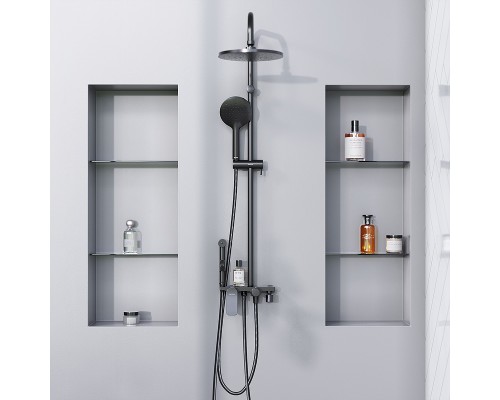 Душевая система Damixa Jupiter 977770300 Черная матовая