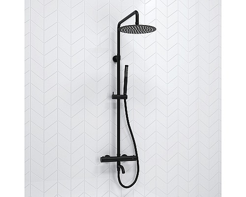 Душевая система WasserKRAFT A288.258.217.BM Thermo с термостатом Черная матовая