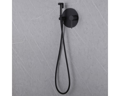 Гигиенический душ со смесителем Abber Emotion AF8826B Черный матовый