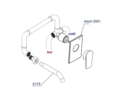 Смеситель для раковины WasserKRAFT A55543 Золото матовое