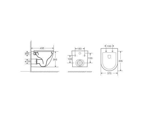 Унитаз Niagara Vista NG-9301 подвесной с сиденьем Микролифт