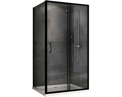 Душевой уголок Abber Schwarzer Diamant 110x80 профиль Черный стекло прозрачное