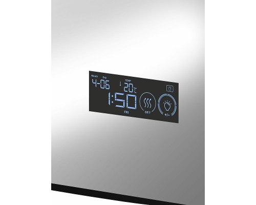 Зеркало Reflection Shadow 800х600 RF5733SH с подсветкой Черное с сенсорным выключателем, диммером, подогревом и часами