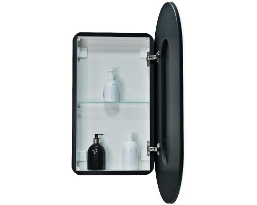 Зеркальный шкаф Reflection Black 450х800 RF2003BL с подсветкой Черный матовый