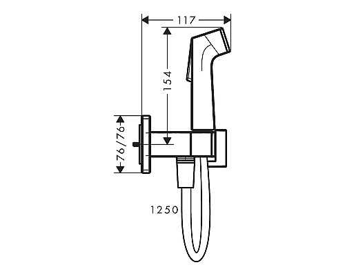 Гигиенический душ со смесителем Hansgrohe Bidette 29233340 Шлифованный черный хром