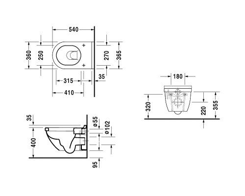 Унитаз Duravit Starck 3 42250900A1 подвесной с сиденьем Микролифт