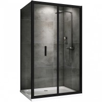 Душевой уголок Abber Sonnenstrand 120x100 профиль Черный стекло прозрачное