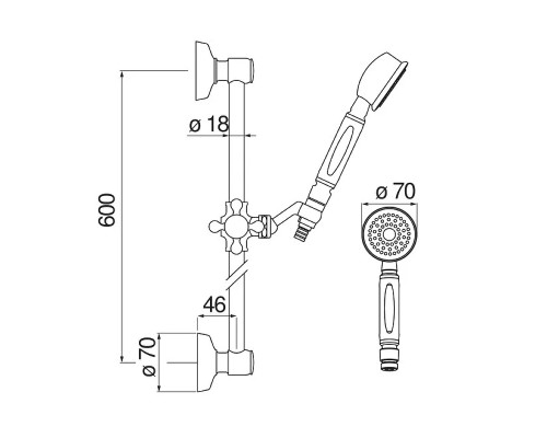 Душевой гарнитур Nobili AD140/48GDP Золото