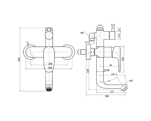 Душевая система Olive's Barros 22511-1BRB Черная матовая