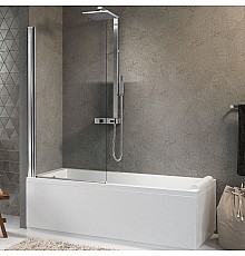 Шторка на ванну Novellini Aurora 75 AURORAN175-1K профиль Хром стекло прозрачное