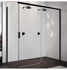 Душевая стенка Novellini Opera 90 L OPEFH89S-1H профиль Черный матовый стекло прозрачное