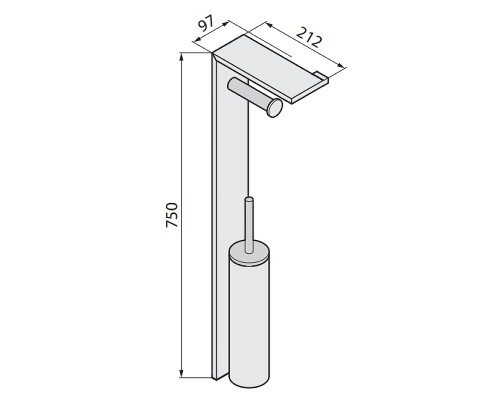 Напольная стойка Novellini Kuadra R90AKFPRS-H Черная матовая