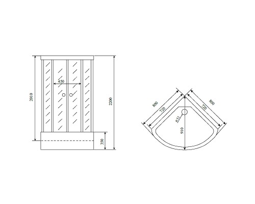 Душевая кабина Timo Standart 80x80 без гидромассажа