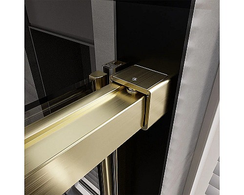 Душевая дверь Veconi Premium Trento PTD-40G 150 PTD40-G-150-01-C4 профиль Брашированное золото стекло прозрачное