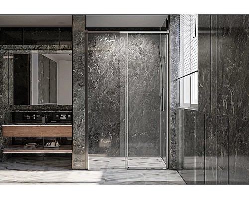 Душевая дверь Veconi Premium Trento PTD-40GR 140 PTD40-GR-140-01-C4 профиль Брашированный графит стекло прозрачное