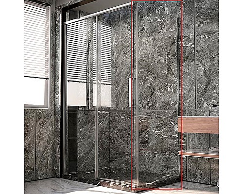 Душевая стенка Veconi Premium Trento SP-40CH 90 SP40-CH-90-01-C4 профиль Хром стекло прозрачное