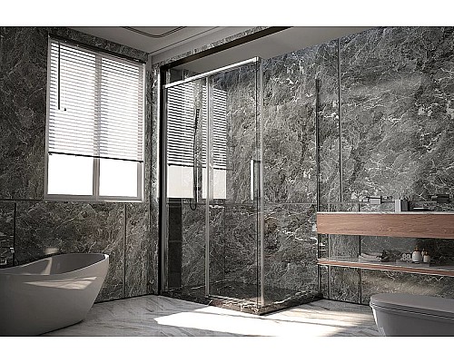 Душевая стенка Veconi Premium Trento SP-40CH 90 SP40-CH-90-01-C4 профиль Хром стекло прозрачное