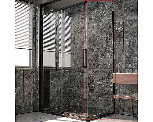 Душевая стенка Veconi Premium Trento SP-40B 90 SP40-B-90-01-C4 профиль Черный матовый стекло прозрачное