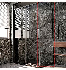 Душевая стенка Veconi Premium Trento PTD-40GR 100 SP40-GR-100-01-C4 профиль Брашированный графит стекло прозрачное