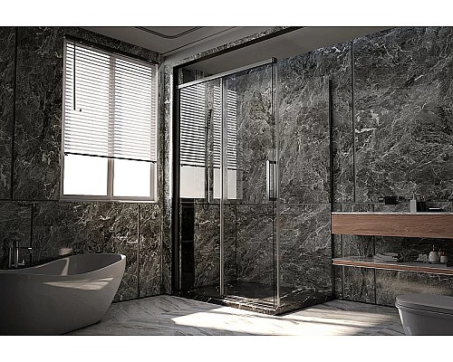 Душевая стенка Veconi Premium Trento PTD-40GR 100 SP40-GR-100-01-C4 профиль Брашированный графит стекло прозрачное