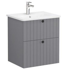 Тумба с раковиной Vitra Root Groove 60 69417 подвесная Серая матовая