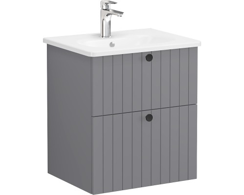 Тумба с раковиной Vitra Root Groove 60 69417 подвесная Серая матовая