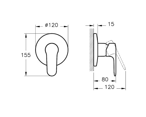 Смеситель для душа Vitra Root Round Хром