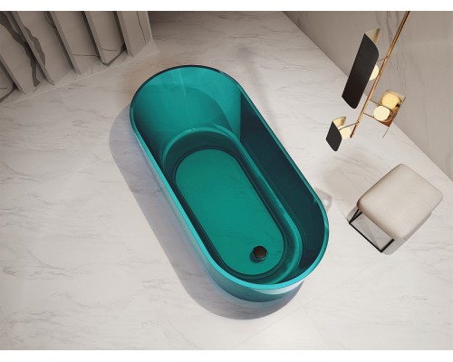 Ванна из полиэфирной смолы Abber Kristall 170х80 AT9706Aquamarin Бирюзовая без гидромассажа
