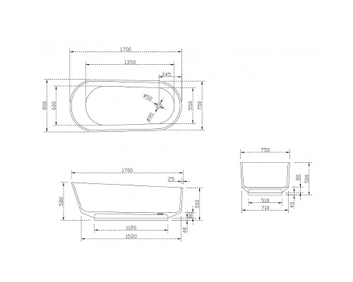 Ванна из полиэфирной смолы Abber Kristall 170х80 AT9706Aquamarin Бирюзовая без гидромассажа
