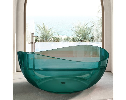 Ванна из полиэфирной смолы Abber Kristall 150х150 AT9705Aquamarin Бирюзовая без гидромассажа