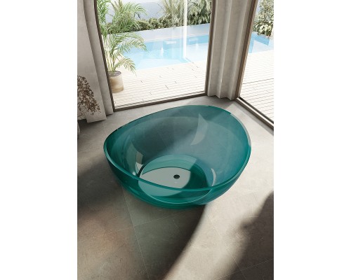 Ванна из полиэфирной смолы Abber Kristall 150х150 AT9705Aquamarin Бирюзовая без гидромассажа