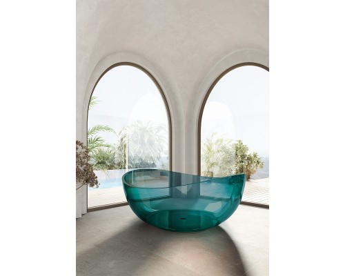 Ванна из полиэфирной смолы Abber Kristall 150х150 AT9705Aquamarin Бирюзовая без гидромассажа