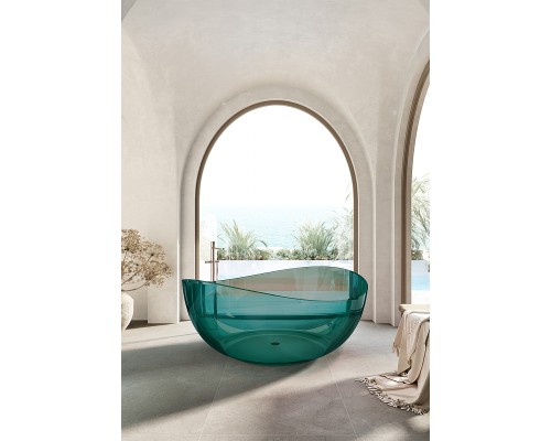 Ванна из полиэфирной смолы Abber Kristall 150х150 AT9705Aquamarin Бирюзовая без гидромассажа