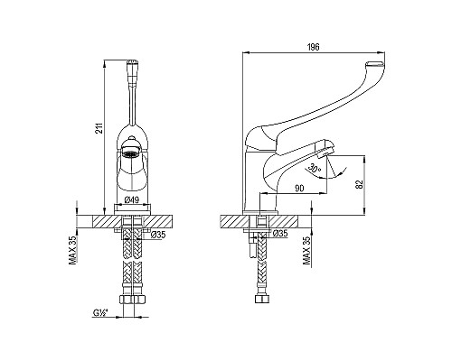 Смеситель для раковины Lemark Project LM4636C Хром