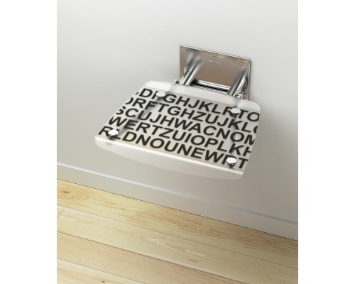 Сиденье для душа Ravak Ovo-B Text B8F0000030 Прозрачное с надписью Хром