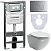 Комплект унитаза с инсталляцией Ceramicanova Metropol CN4002_1001M_1000 с сиденьем Микролифт и клавишей смыва Хром матовый