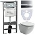 Комплект унитаза с инсталляцией Ceramicanova Metropol CN4002_1002M_1000 с сиденьем Микролифт и клавишей смыва Хром матовый