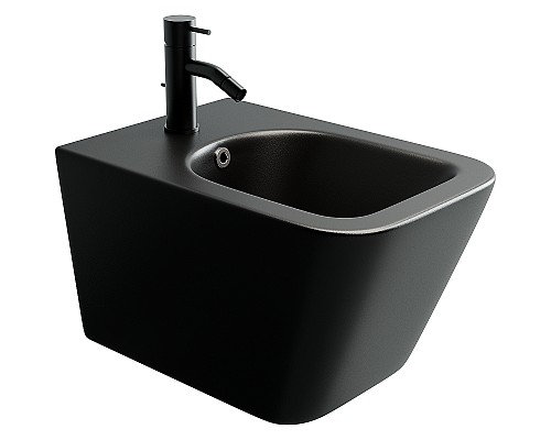 Биде Ceramicanova Metric CN3008MB подвесное Черное матовое Биде Ceramicanova Metric CN3008MB подвесное Черное матовое