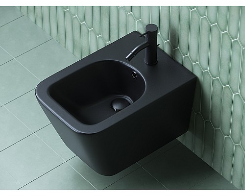 Биде Ceramicanova Metric CN3008MB подвесное Черное матовое Биде Ceramicanova Metric CN3008MB подвесное Черное матовое