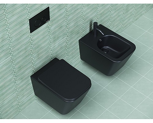 Биде Ceramicanova Metric CN3008MB подвесное Черное матовое Биде Ceramicanova Metric CN3008MB подвесное Черное матовое