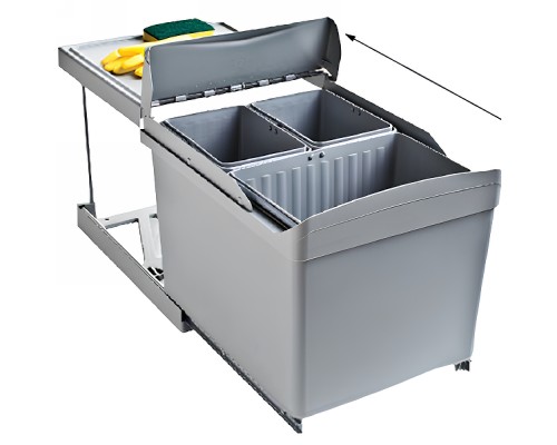 Система сортировки мусора Alveus Albio 30 1x16 L+2X7.5 L Серая