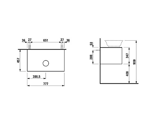 Тумба под раковину Laufen New Classic 78 4.0601.1.085.628.1 подвесная Черный дуб