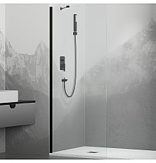 Душевая перегородка RGW Walk In WA-110B 90 351011009-14 профиль Черный стекло прозрачное