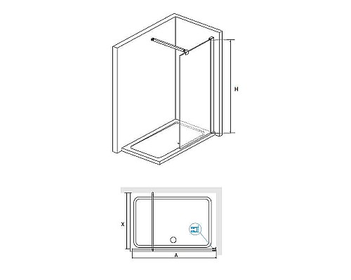 Душевая перегородка RGW Walk In WA-001 110 351000111-11 профиль Хром стекло прозрачное