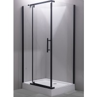 Душевой уголок Esbano ESR-7190B 100x80 профиль Черный матовый стекло прозрачное
