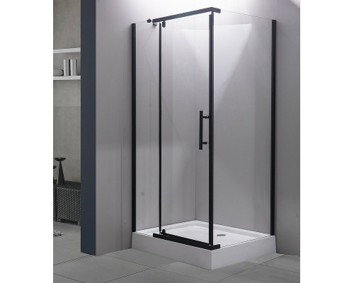 Душевой уголок Esbano ESR-7190B 100x80 профиль Черный матовый стекло прозрачное