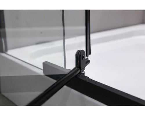 Душевой уголок Esbano ESR-7190B 100x80 профиль Черный матовый стекло прозрачное