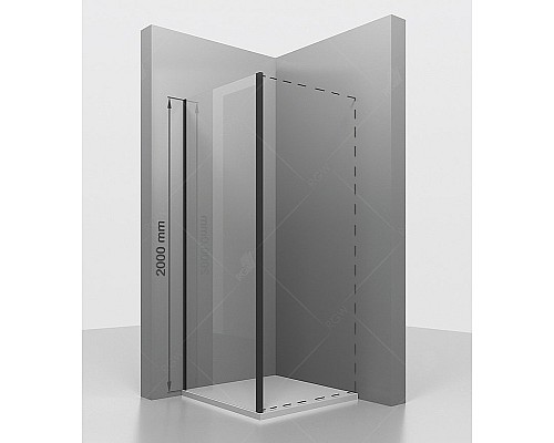 Душевая стенка RGW Z-050-3B 120 352253112-14 профиль Черный стекло прозрачное